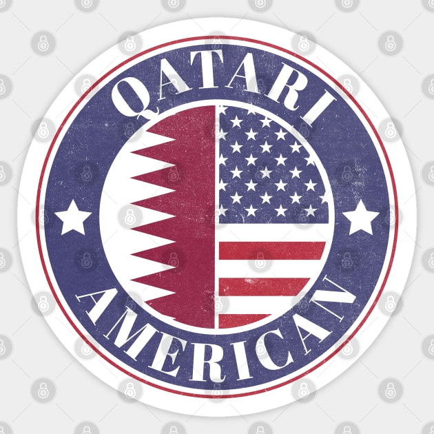 Proud Qatari-American Badge - Qatar Flag Sticker by Yesteeyear